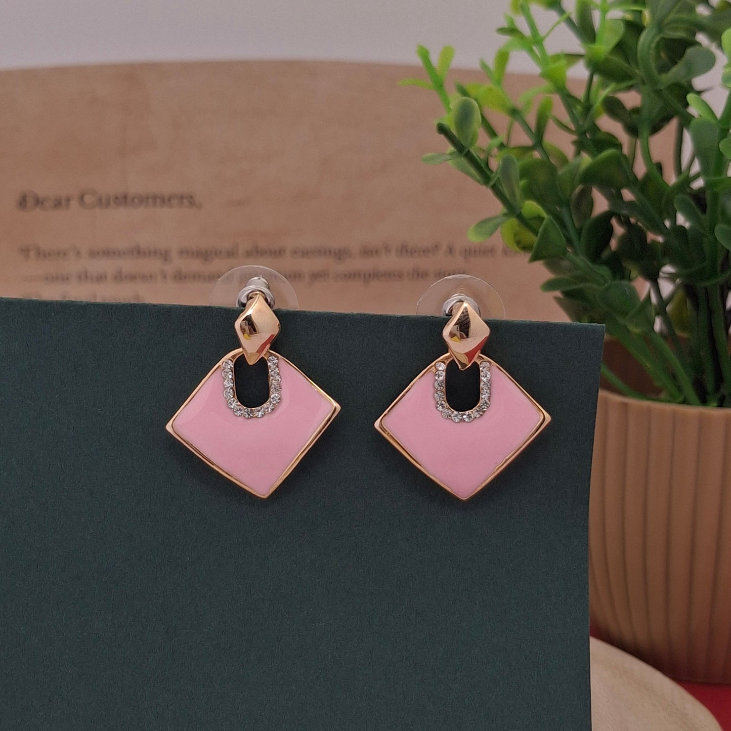 Chic Enamel Geometric Earrings - Kaanke