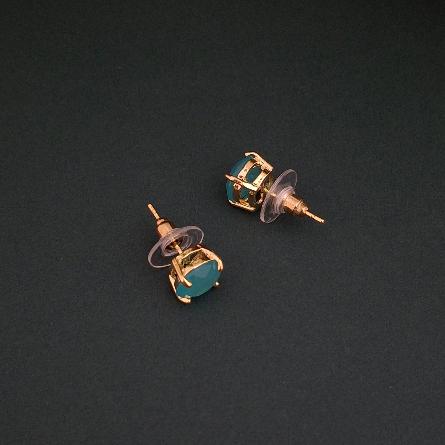 Crystal Stone Pacific Blue Studs - Kaanke