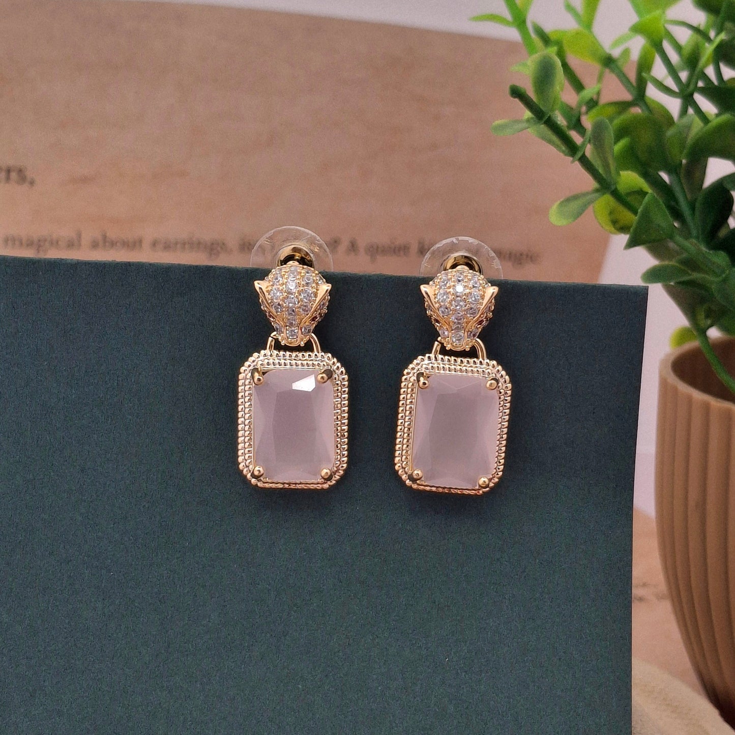 Panther Head Drop Earrings - Kaanke