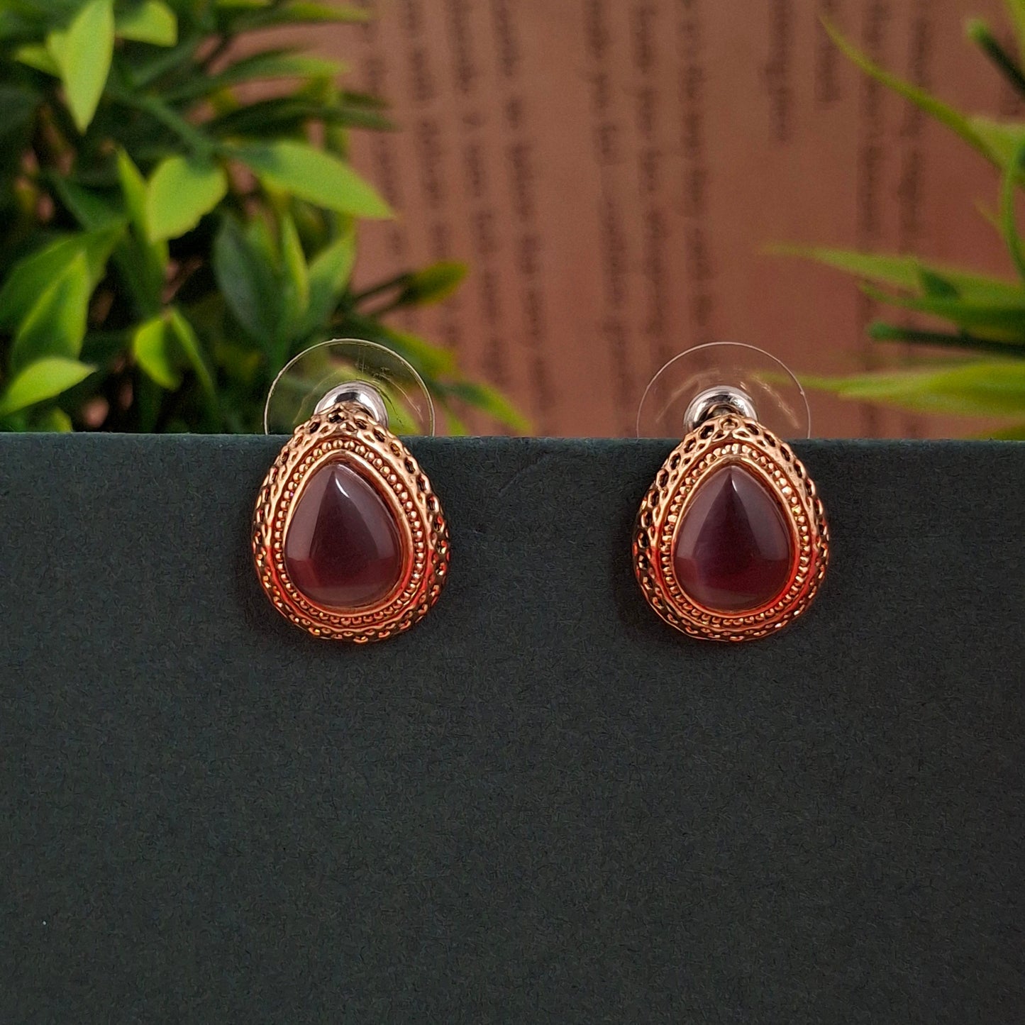 RoseGold Teardrop Studs - Kaanke