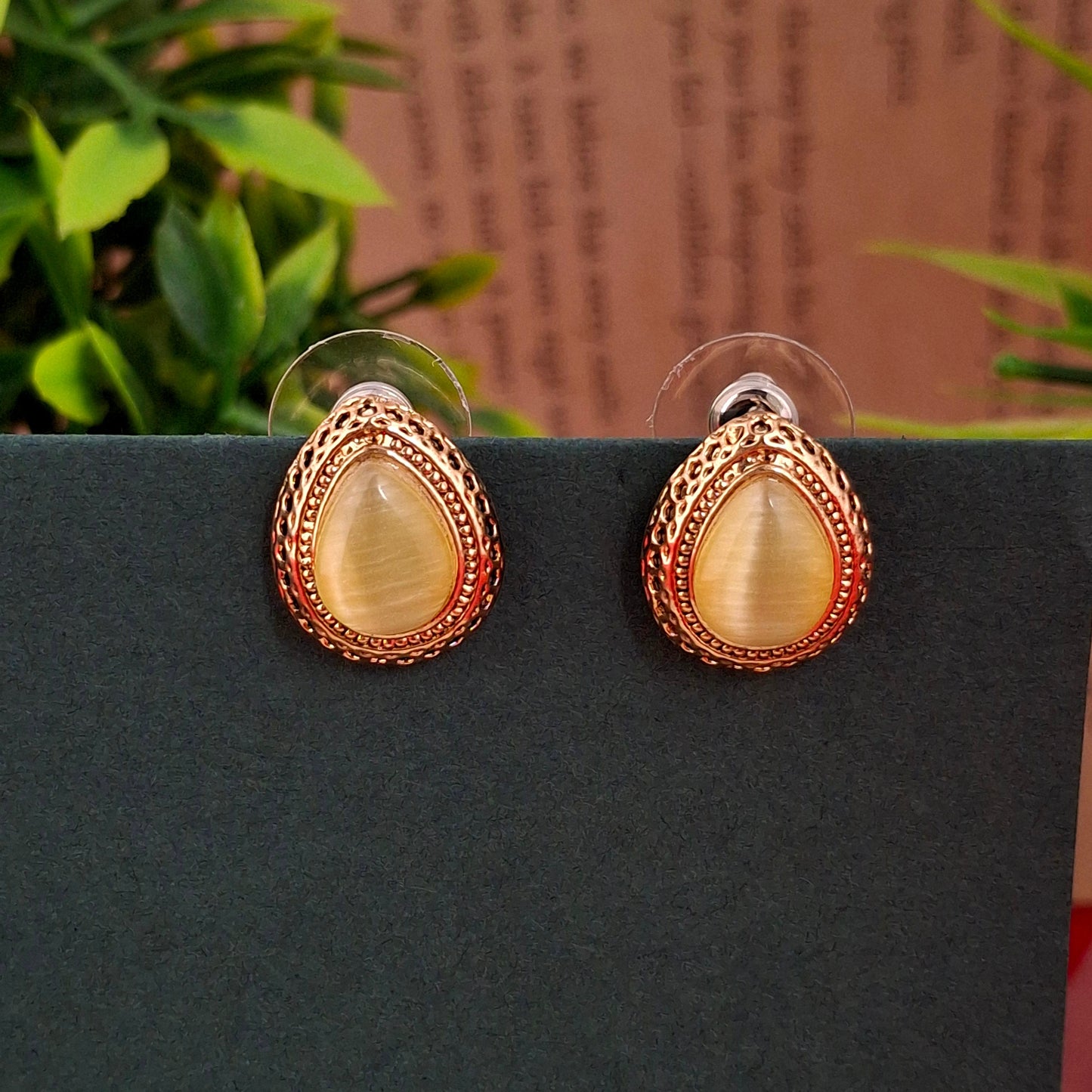 RoseGold Teardrop Studs - Kaanke
