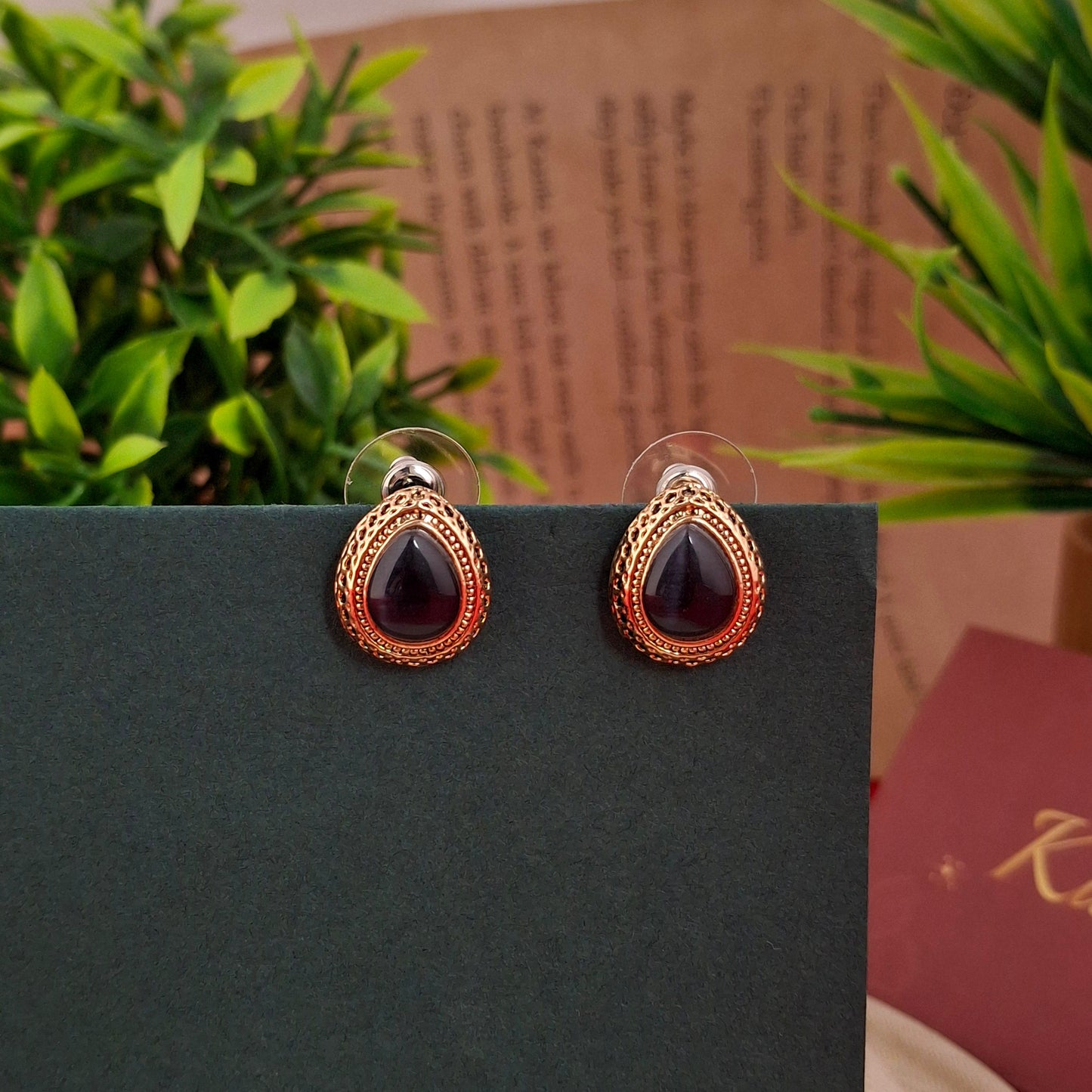 RoseGold Teardrop Studs - Kaanke