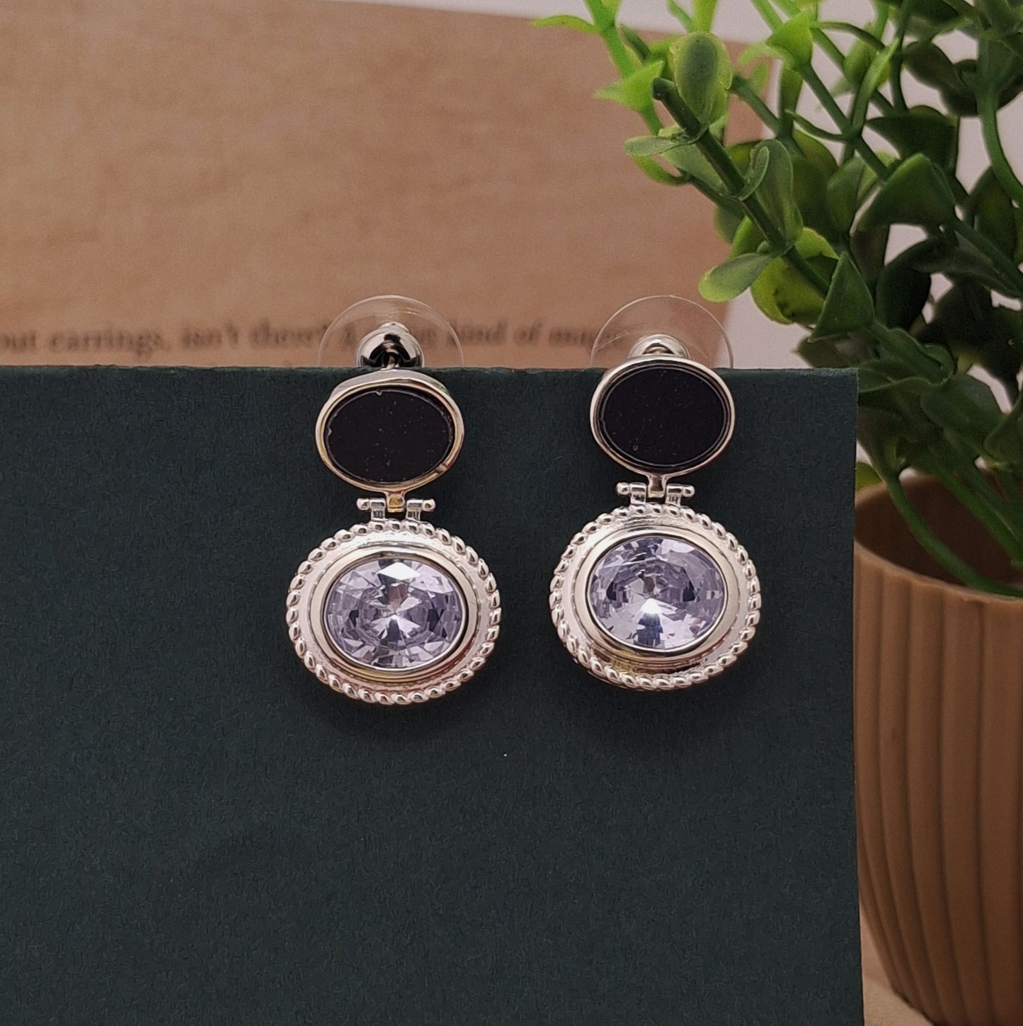 Vintage - Inspired Crystal Drop Earrings - Kaanke