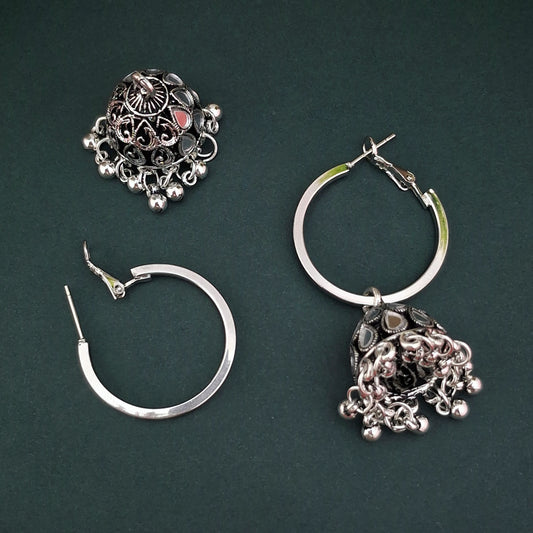 2 in 1 Hoop Charm Jhumkas - Kaanke