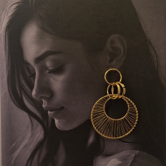 Bohemian Gold Wire Hoop Earrings