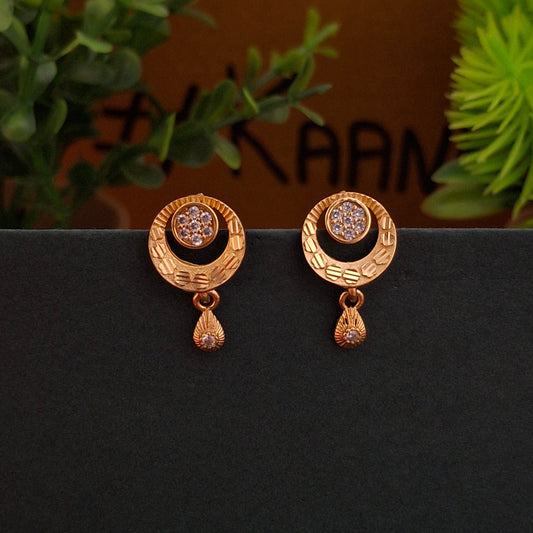 Crescent Gold Drop Earrings - Kaanke