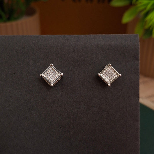 Diamond Cube Stud Earrings - Kaanke