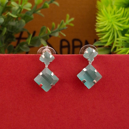 Double Gemstone Drop Earrings - Kaanke