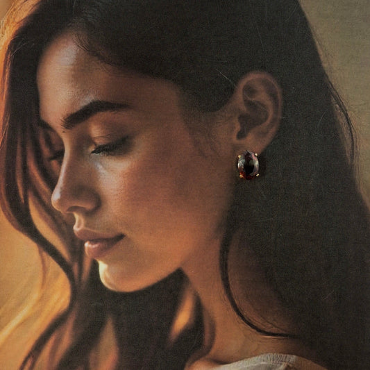 Garnet Stud Earrings - Kaanke