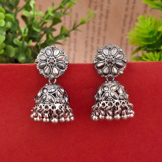 Mirror Bloom Jhumkas - Kaanke