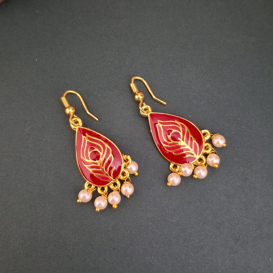 Peacock Bloom Danglers - Kaanke