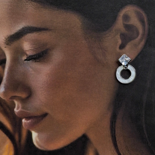 Pearl - Inspired Geometric Earrings - Kaanke