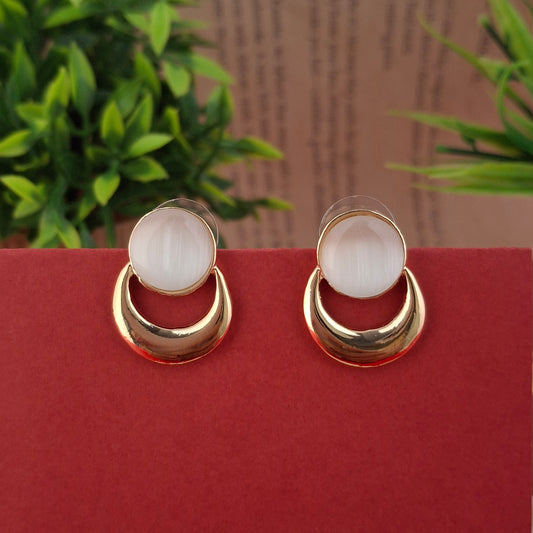 RoseGold Crescent Glow Studs - Kaanke