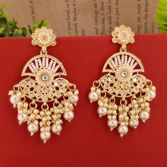 Royal Pearl Chandbali Earrings - Kaanke