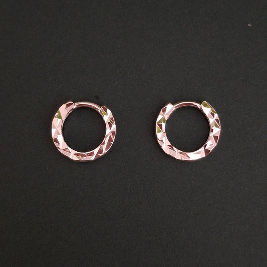 Shiny Silver Madness - Textured Hoops Earrings - Kaanke